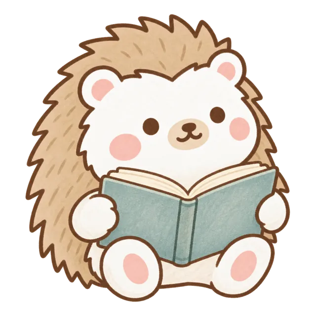 Tochi curled up reading a finished storybook