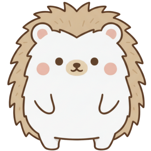 Tochi the hedgehog standing and smiling at you